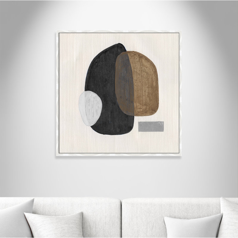 Inola Neutral Stones III Wall Art, 32" H x 32" W, White