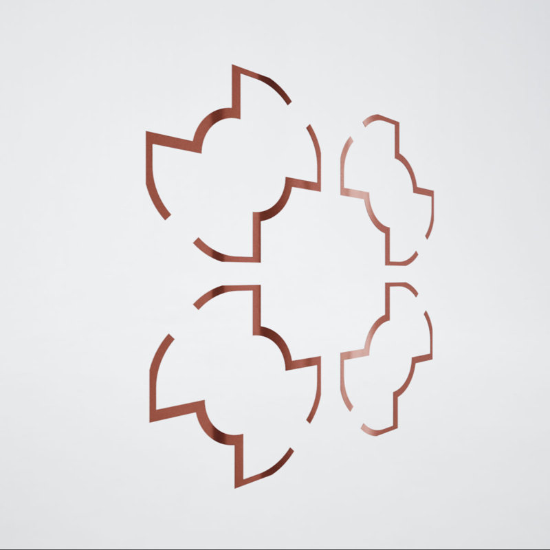 41"W x 41"H x 1/8"T Extra Large Anderson Decorative Fretwork Acrylic Ceiling Panels, Rose Gold Mirror, Rose Gold Mirror