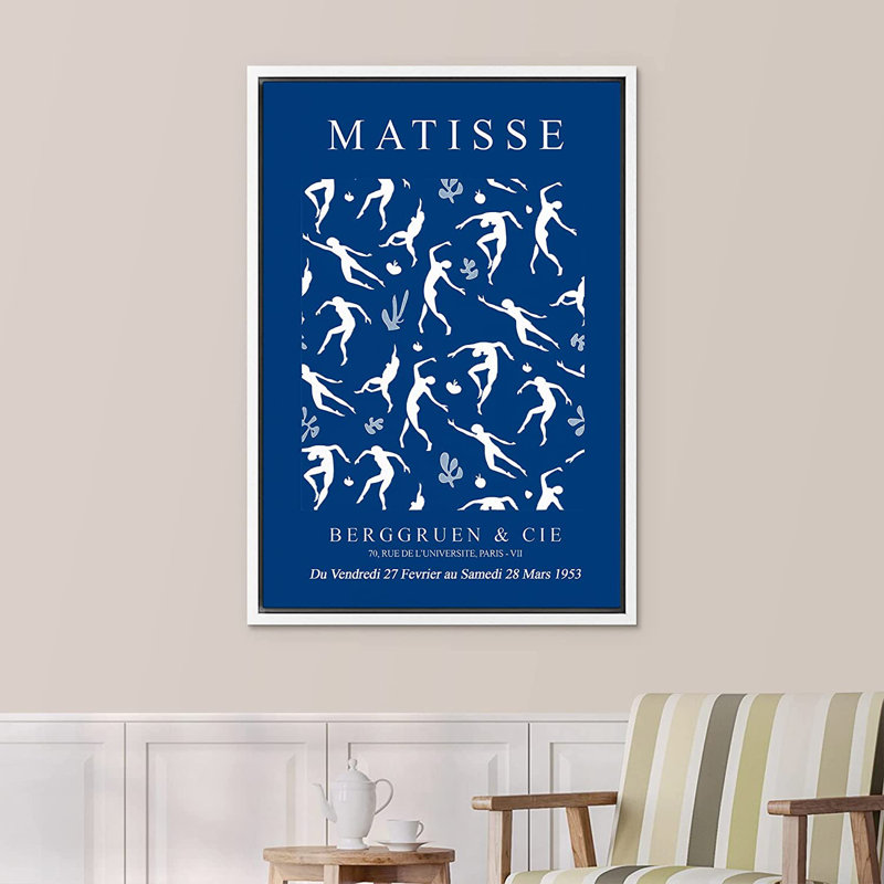 «Blue Nude Dancers» par Henri Matisse - impression sur toile, H 36 po x l 24 po x P 1,5 po, Cadre blanc