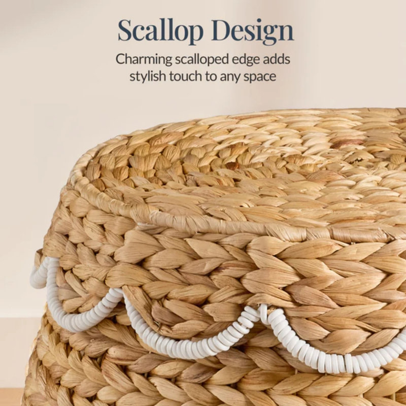 Storage Tote Basket, Natural/White