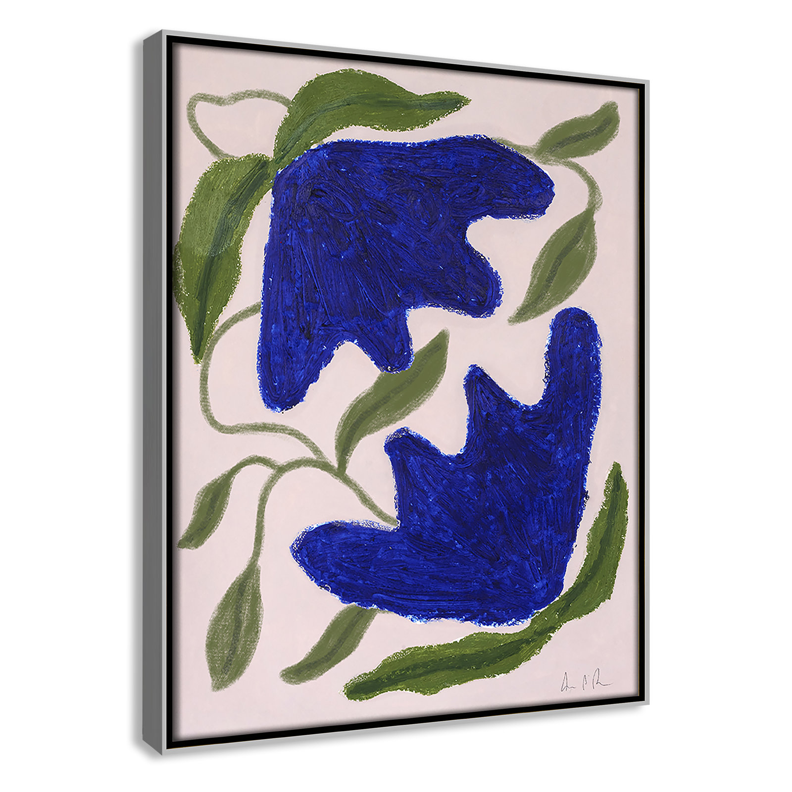 Colette "Blue Anemones No. 02" Print, 15.5" H x 12.5" W, Silver