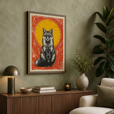 Wolf in Halo Vintage - Wrapped Canvas