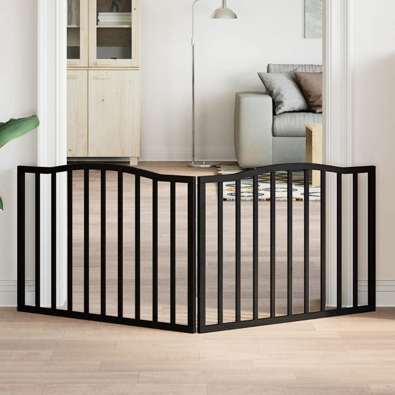 Tetlin Solid Wood Dog House Door, Black, 60cm H x 160cm W x 2cm D