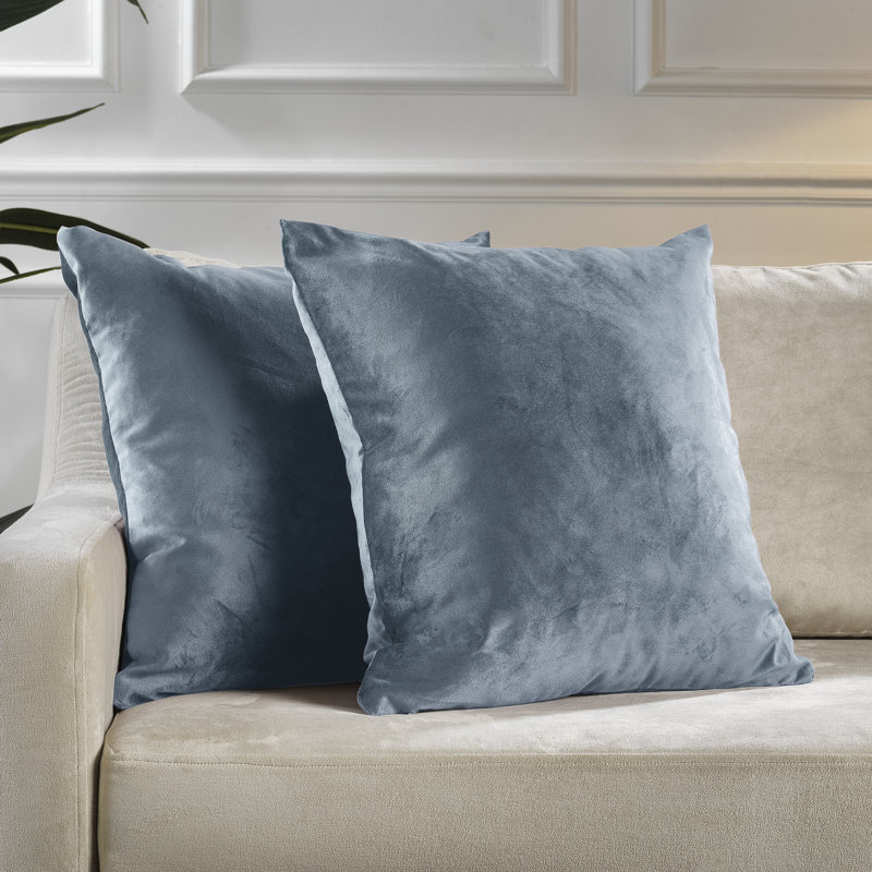 Matte Velvet Pillow Cover, 16" x 16", 65 Air Force Blue