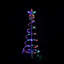Ensemble de 2 arbres de Noël en forme de cône de Noël en spirale multicolores 3 pi et 4 pi