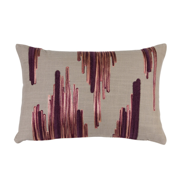 Abstract Cotton Throw Pillow, 4.5''H x 10''W x 16''D