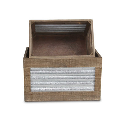 Ensemble de 2 caisses en bois Ridged