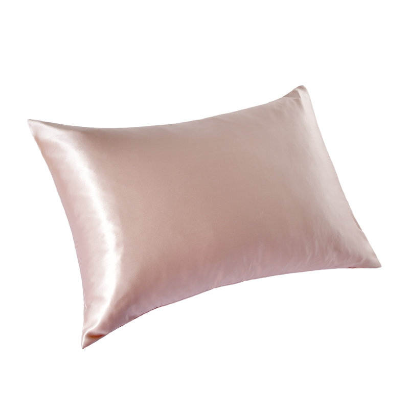 Ensemble de 2 taies d'oreiller en soie pour chambre d'amis, Taie d'oreiller taille très grand, Vieux rose