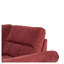 Canapé modulaire réversible en L avec accoudoirs roulés et garniture cloutée, revêtement en velours rouge