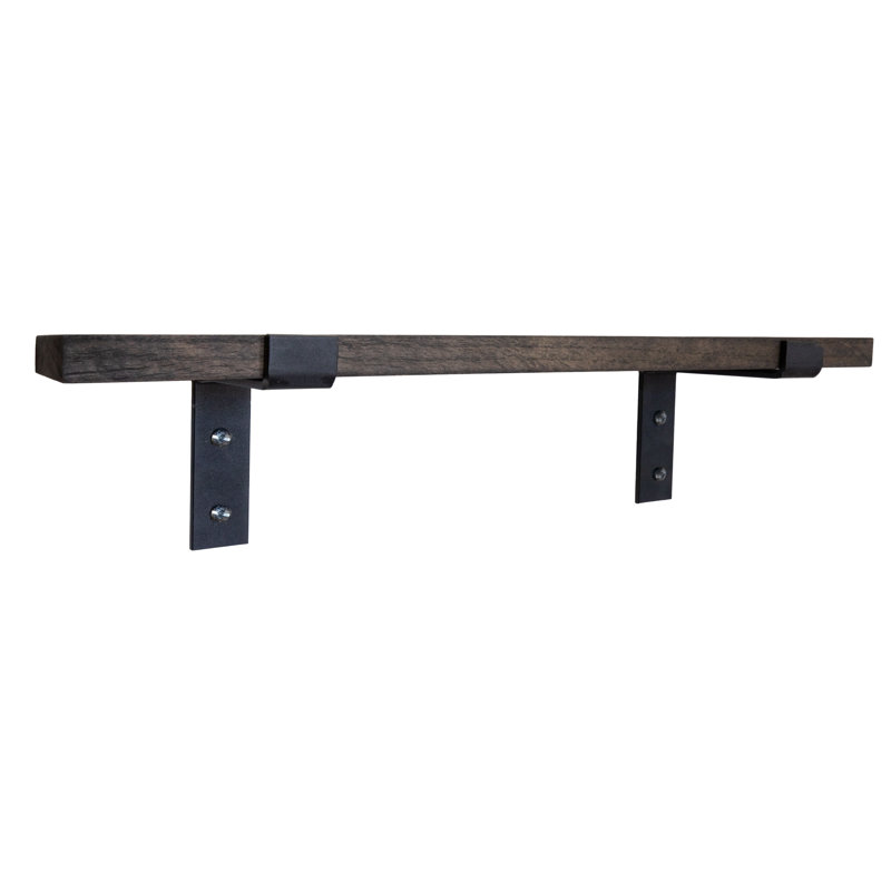 Rayne Red Oak Bracket Shelf, Ebony, 1" H x 27" W x 7" D