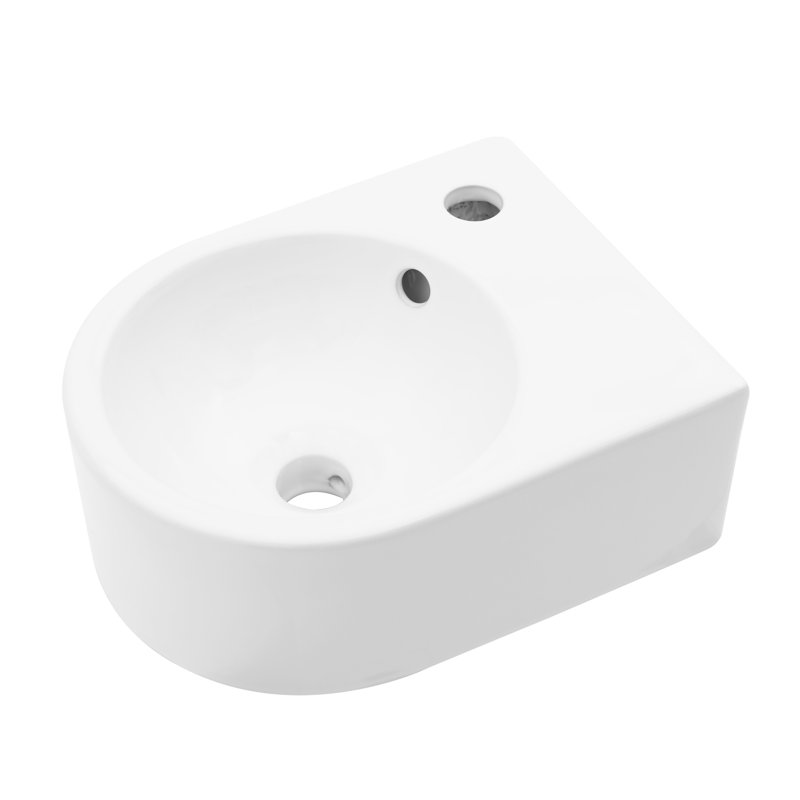 Lordear 10.43 " 4.72 " Tall Ceramic Specialty Bathroom Sink and Overflow Hole