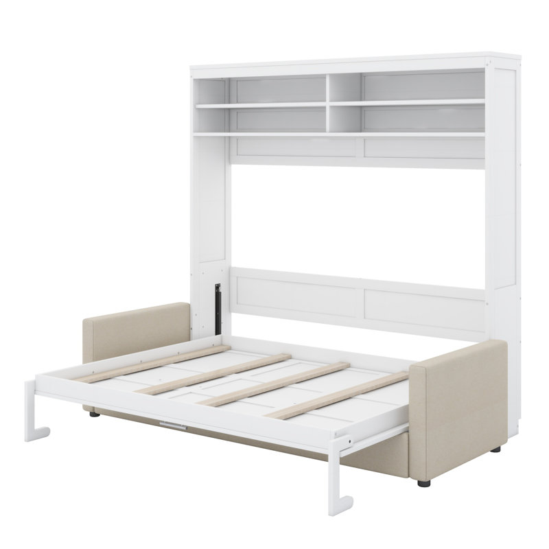 Murphy Bed Wall Bed With Sofa, White