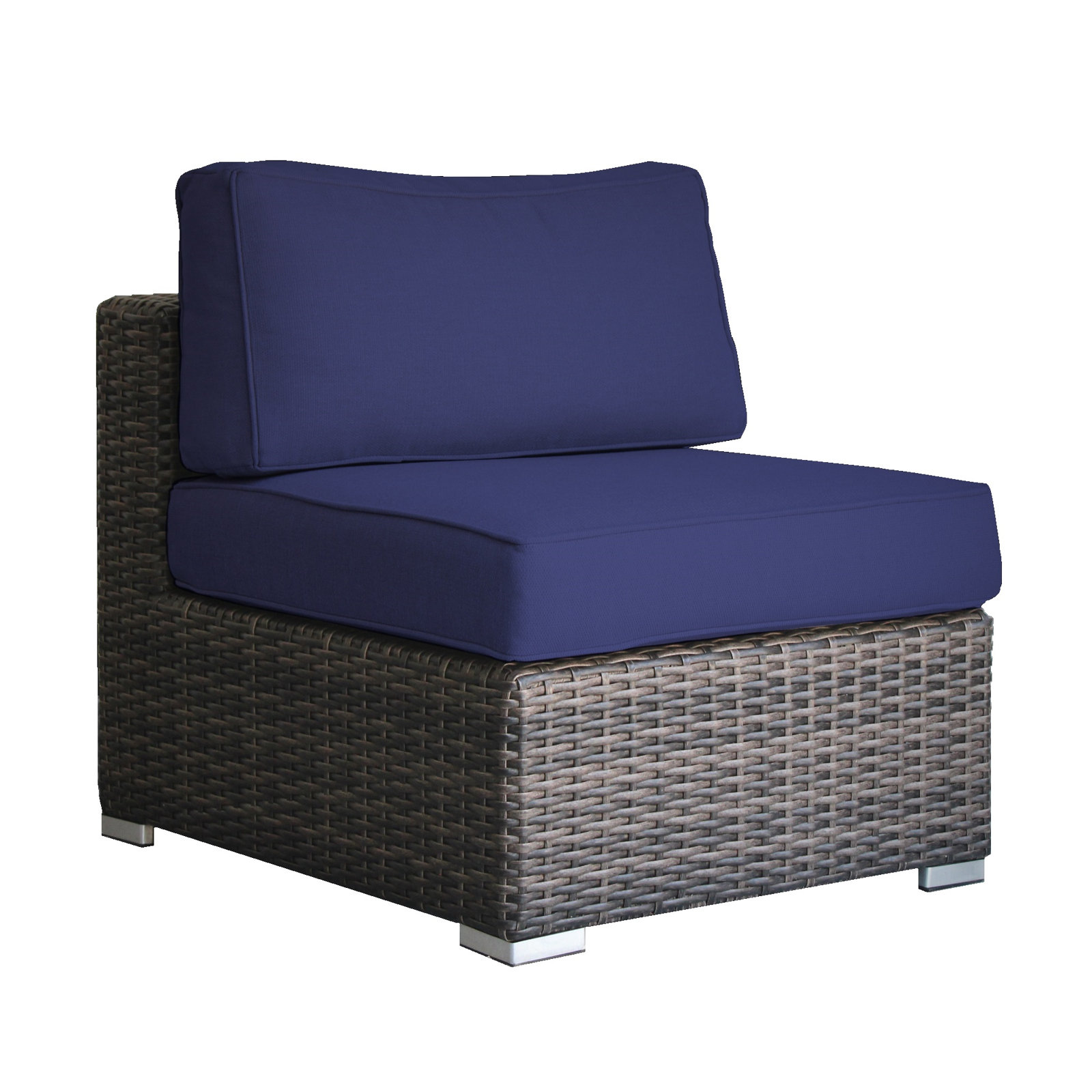 4-Person Sunbrella® Patio Seating Group, Sunbrella Navy blue, Brown