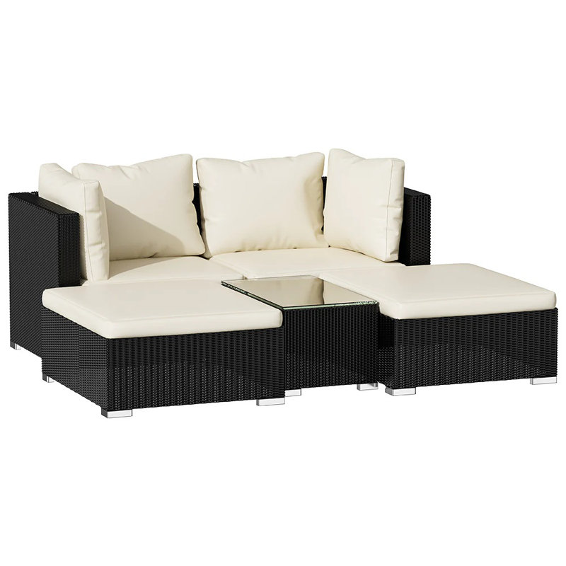 Rattan 2 Seater Garden Lounge Sets with Coffee Table