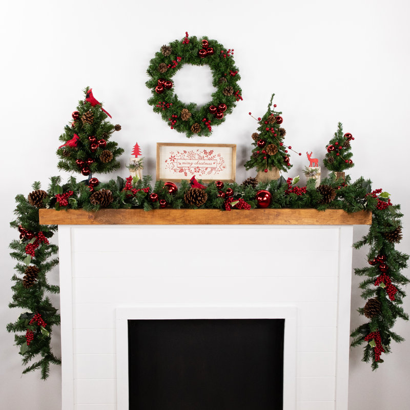 Couronne de Noël artificielle épinette verte de 16 po non éclairée