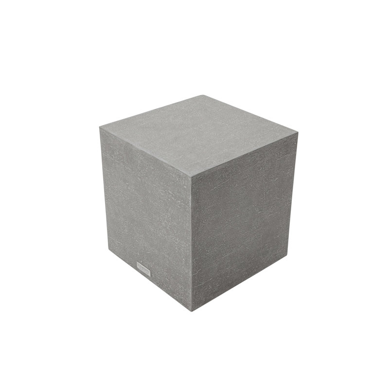 Elementi Home Tevere 18" Square Concrete Side Table for Indoor and Outdoor Use, Space Gray