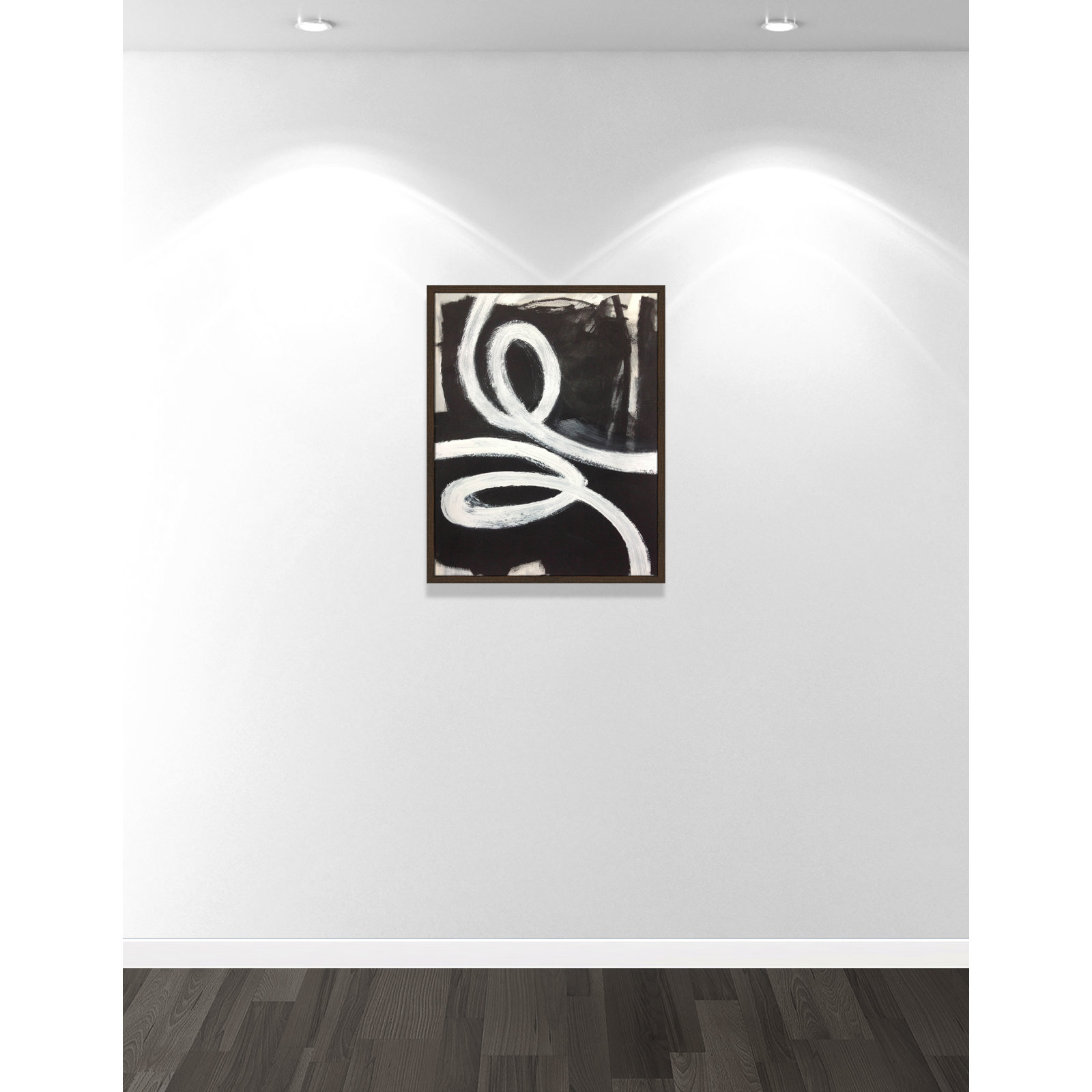 Swirly Swirls I Print, 29.5" H x 23.5" W x 0.75" D, Walnut Slim Unmatted Picture Framed