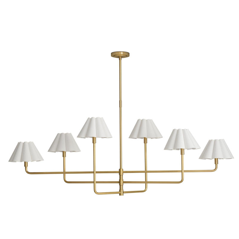 Lustre Polly, Blanc, Laiton naturel