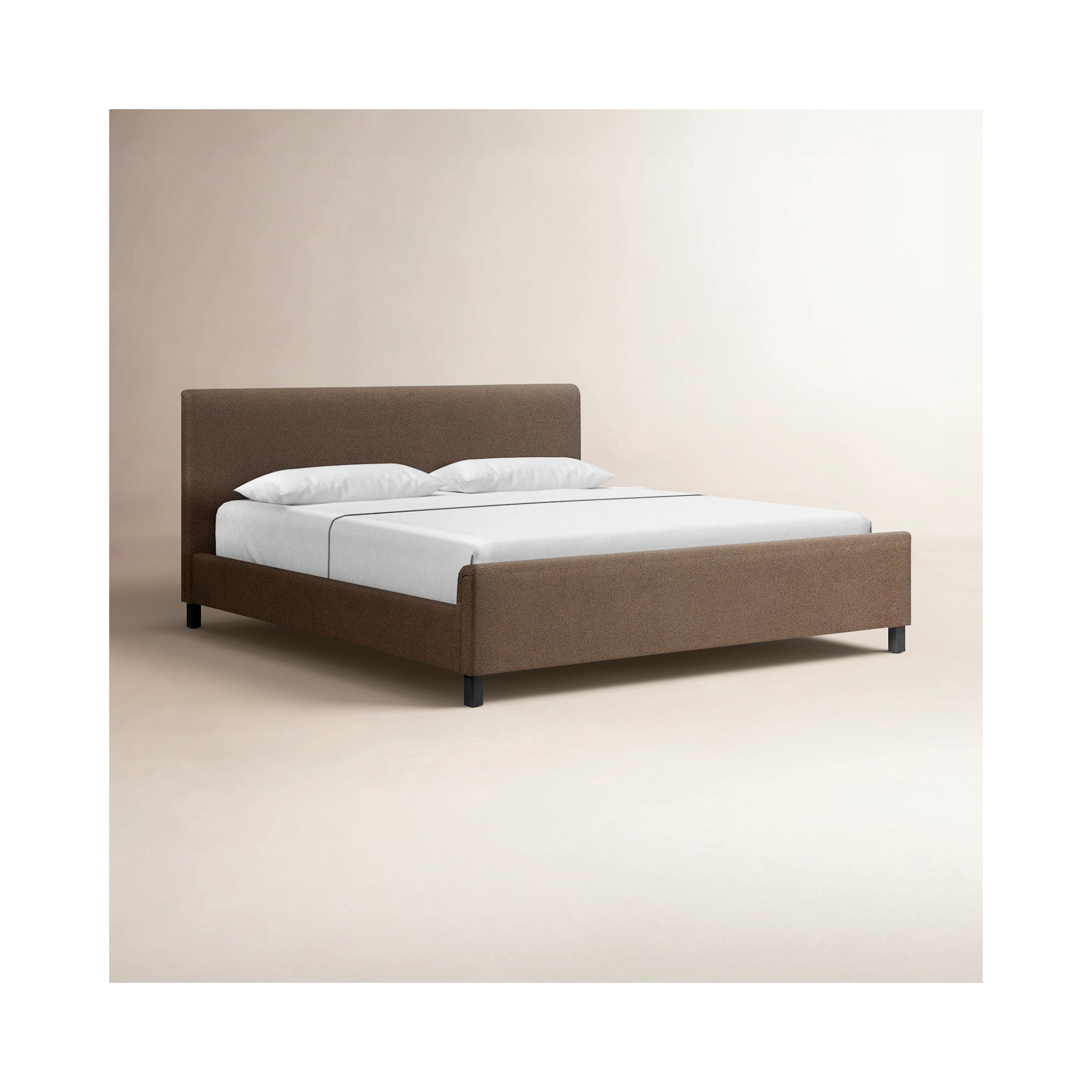 Finney Upholstered Bed, King, Dark Brown