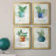 Basilic en pot - ensemble de 4 peintures sur toile encadrées-1359866995-1359867004