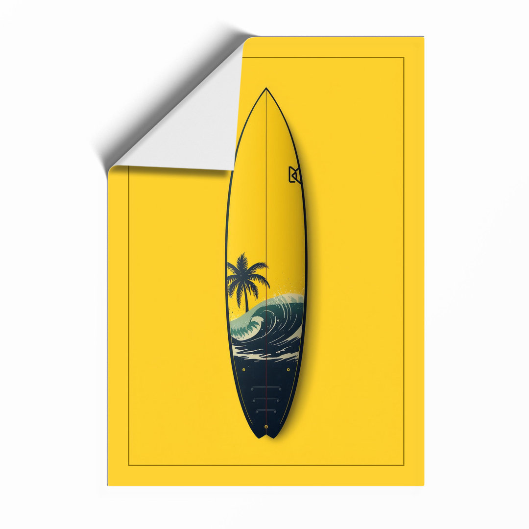 Tropical Surfboard Coastal - Framed Print