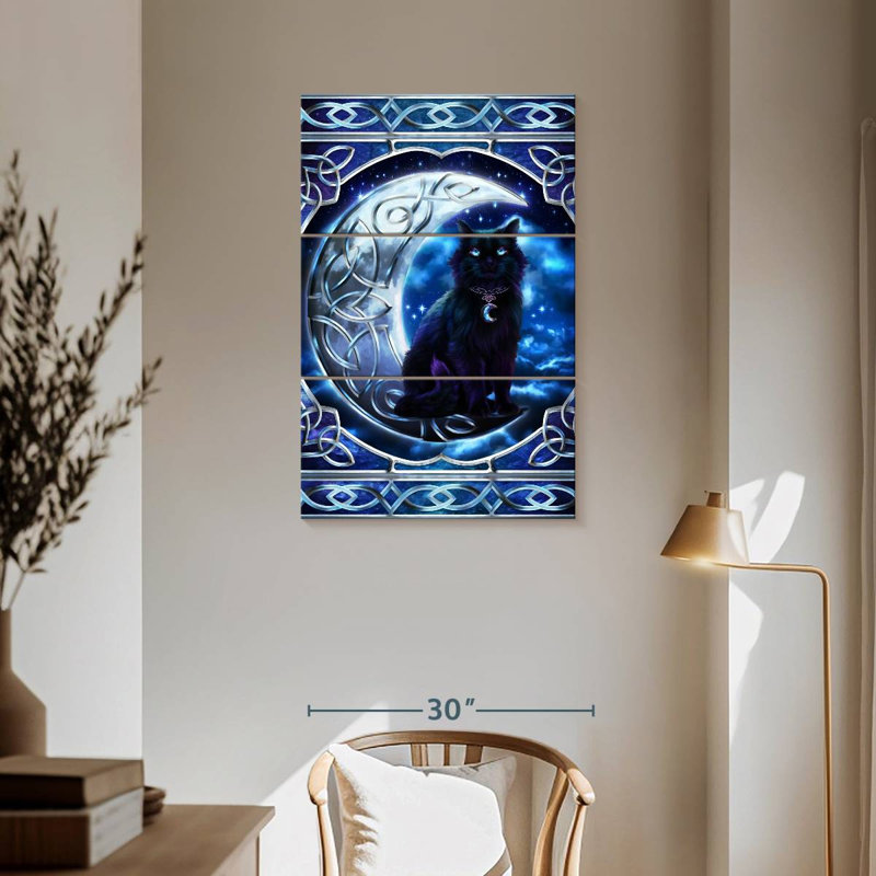 Brampt Black Cat Crescent Moon, 38" H x 24" W