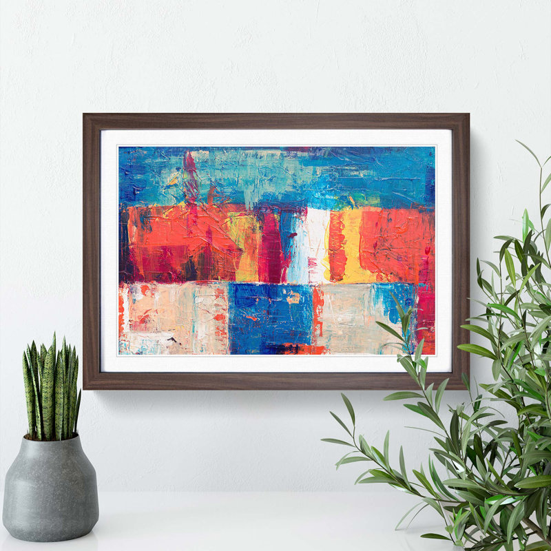 Abstract Art Painting Vol.330 by S.Johnson - Picture Frame Painting Print, Walnut Framed, 62cm H x 87cm W x 2cm D
