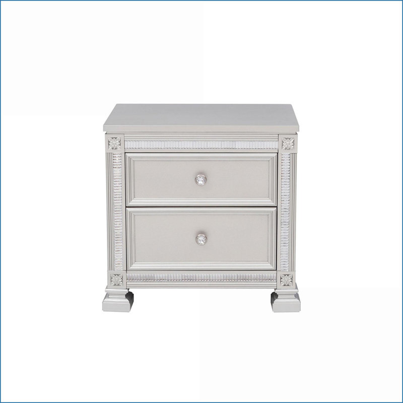 Table de chevet 2 tiroirs Modern Silver