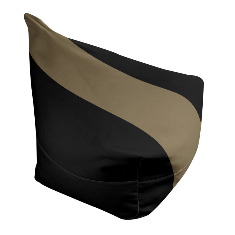Bean Bag Cover, 42" H x 38" W x 2" D, Black/Metallic Gold