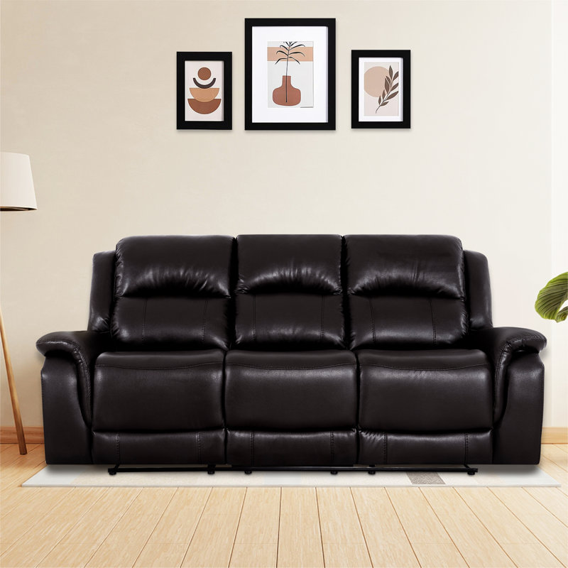 Canapé inclinable de cinéma maison Naisaiah Espresso - Élégant canapé en cuir pour les médias ou le salon, Marron foncé