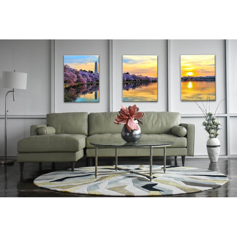Canapé modulaire en cuir 2 pièces Kaci-Rose, Orienté à droite