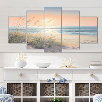 Coucher de soleil sur la plage pastel II - Ocean Wall Serenity