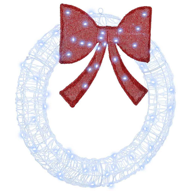 Faux Acrylic Wreath, 76 cm x 76 cm, Cold White