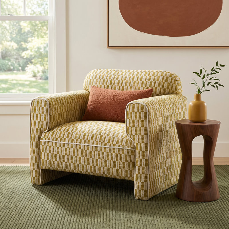 Bieke Accent Chair Chartreuse, Green, Abstract