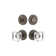 Viaggio Circolo Leather Texture Rosette Complete Entry Set with Quadrato Crystal Knob
