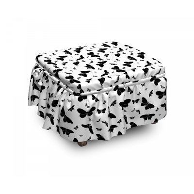 Housse pour repose-pieds coccinelle monochrome