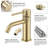 CALBASE Bathroom Sink Faucet Brushed Gold Single Handle Single Hole Stainless Steel Hot and Cold Water Valve With Pop Up Drain And Supply Lines-119342496