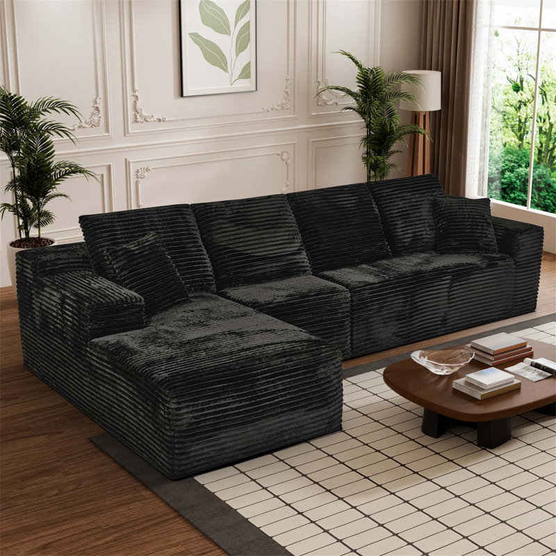 Canapé modulaire combiné avec fauteuil inclinable, canapé-lit minimaliste, siège profond, aucun assemblage requis pour un confort instantané