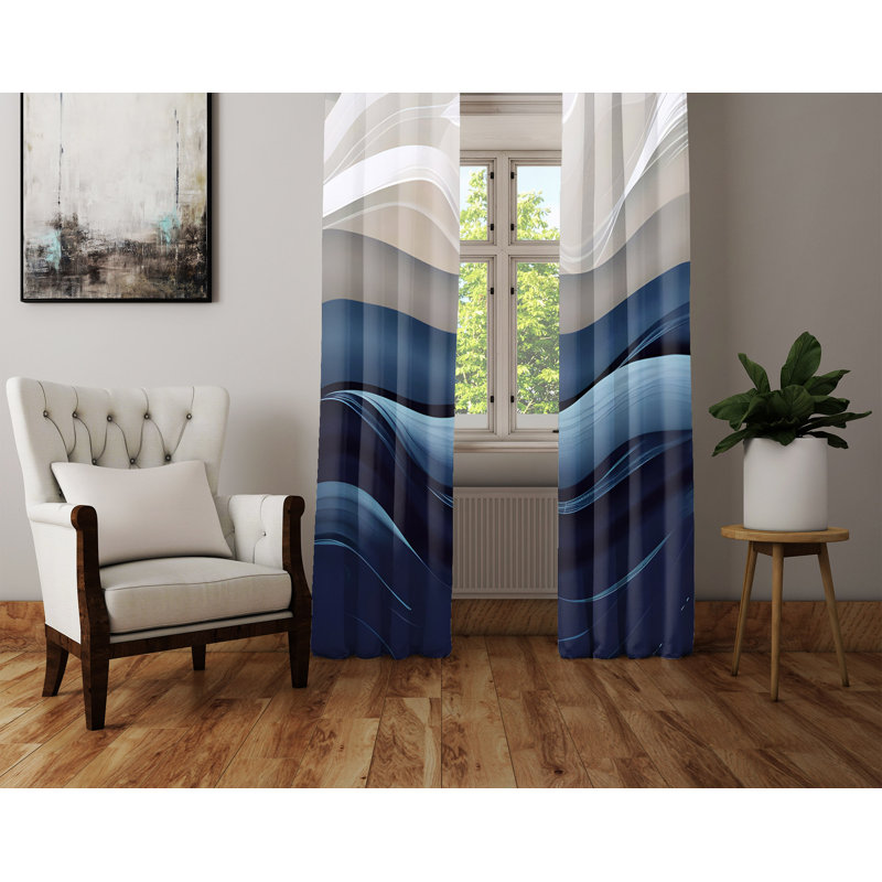 Paire de rideaux semi-transparents en polyester Detcho, L 40 po x L 52 po