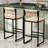 Bar Stools Set Of 2 Paper Rope Weave Dining Chairs And Metal Frame-28893992