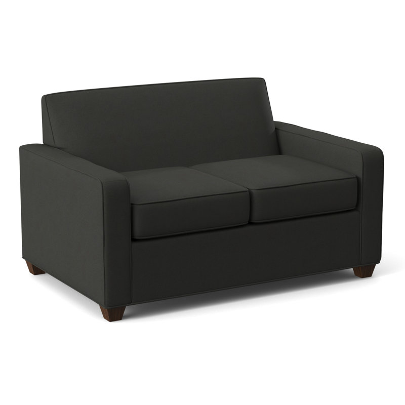 Avery 56" Square Arm Loveseat, Montana Walnut, Dillon Black