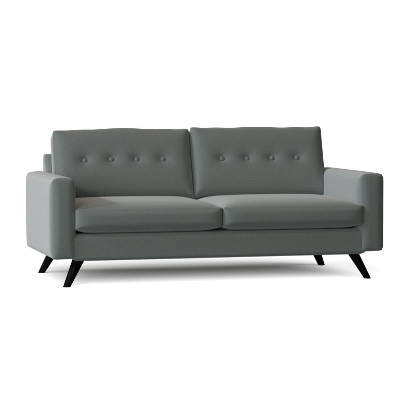 Canapé à accoudoirs carrés de 84 po Amber, Merle bleu Marlow, Standard, Noir