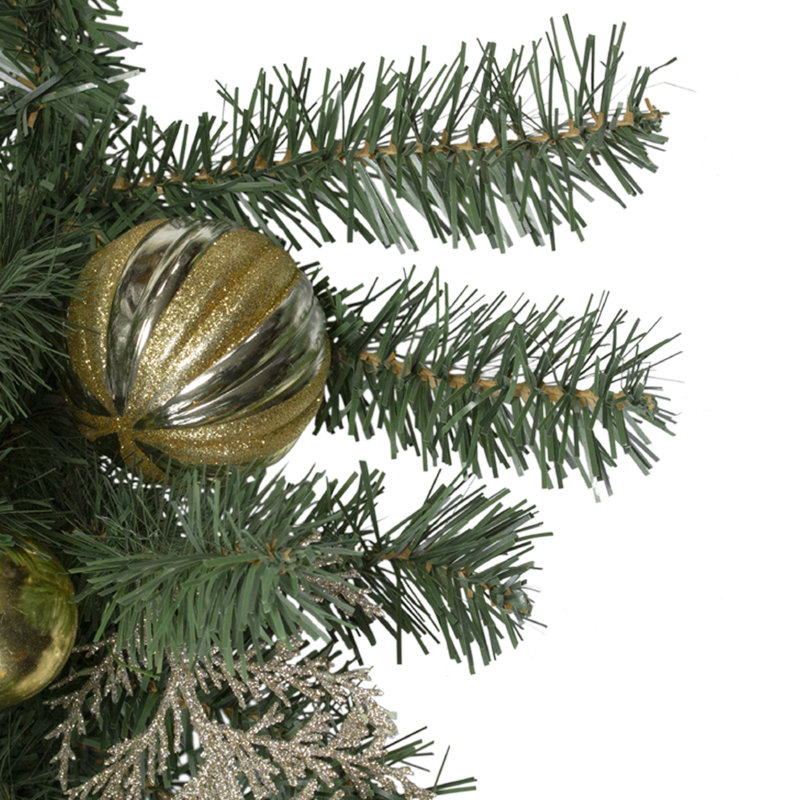Ornement de Noël artificiel 30 "rose et doré givré - non éclairé