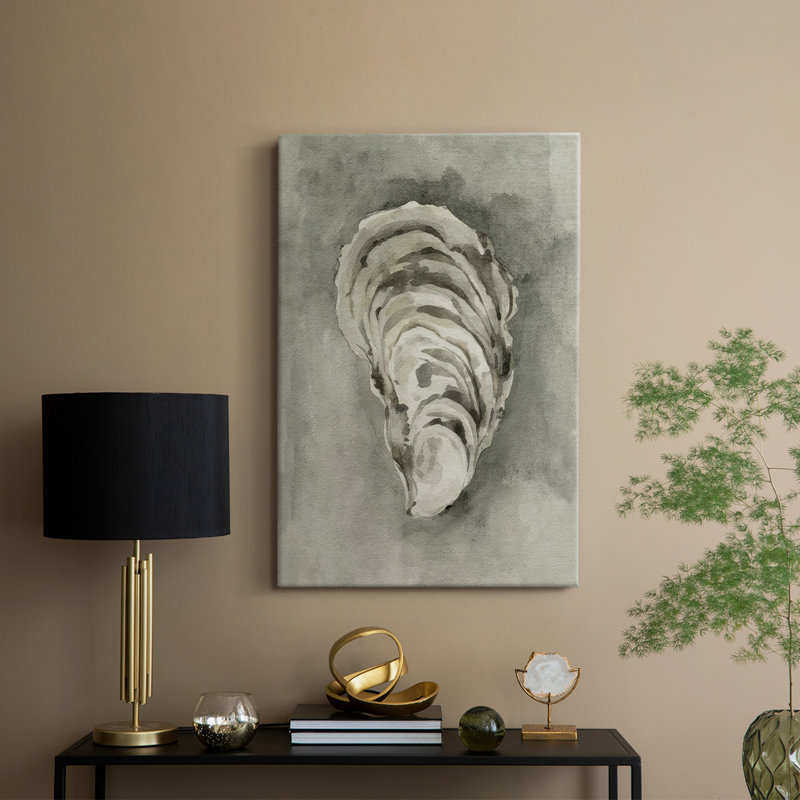 Neutral Oyster Shell II -Gallery Wrapped Cavas, 18" H x 12" W