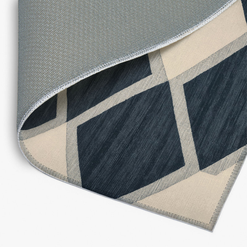 Tapis d'intérieur et d'extérieur à carreaux gris, Rectangulaire 2 pi x 3 pi