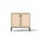 31.49'' Wide Modern 4-Door Rattan Storage Sideboard Cabinet with Black Metal Legs, Natural Finish
