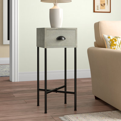 Hassen Solid Wood End Table with Storage