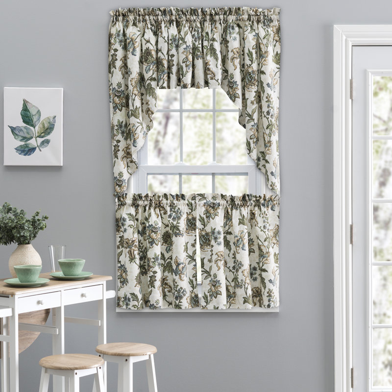 Tania Floral Swag Window Valance, Blue