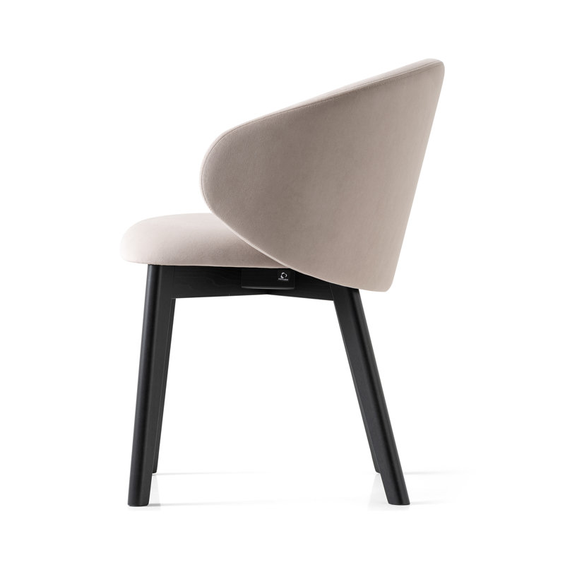 Tuka Upholstered Armchair with Wooden Frame, Sand, Graphite