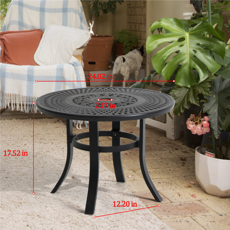 Hartzler Round Metal Outdoor Side Table